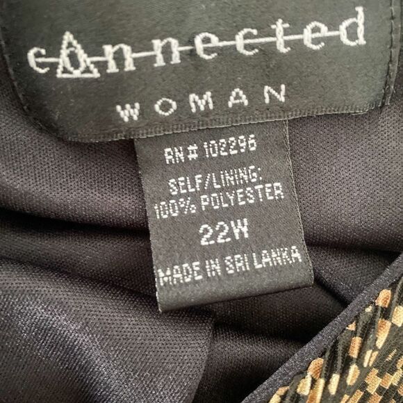 Connected Apparel Paisley Design Woman 22W Elegant V-Neck Short Sleeve Dress - Picture 7 of 7